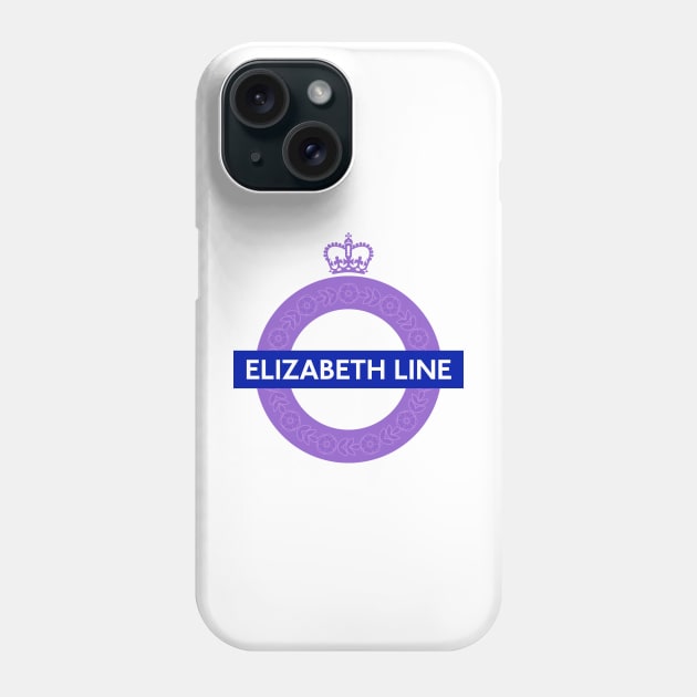 Elizabeth Line with crown Phone Case by teresacold