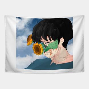 sunflower face Tapestry