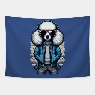 Poodle With Sunglasses Tapestry