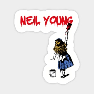 neil young red paint Magnet