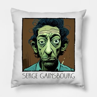 Serge Gainsbourg † Retro Fan Art Pillow