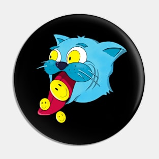 Blue Cat Smile Kitten Cartoon Pet Pin