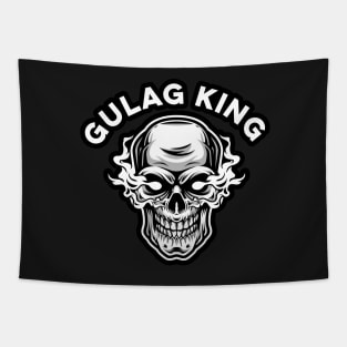 Gulag King Funny Video Games Smoking Skull Tapestry