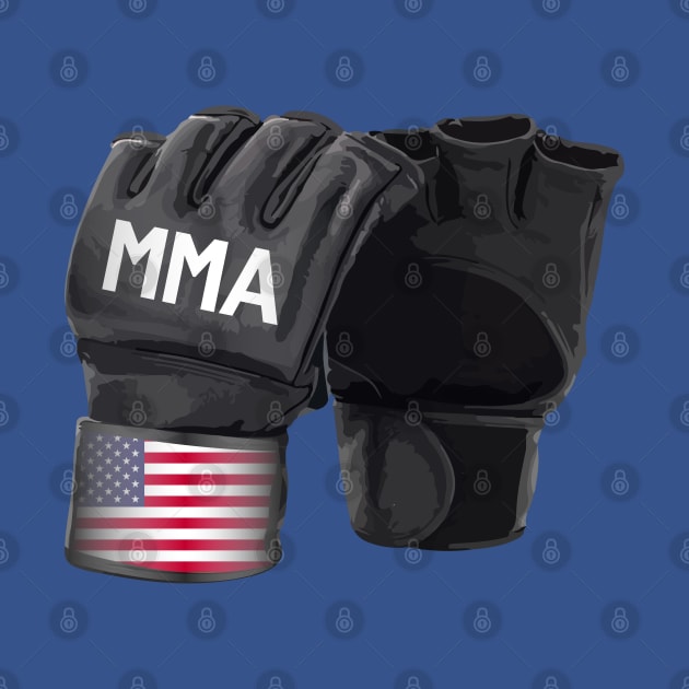 Mixed Martial Arts Gloves - American Pride by WaltTheAdobeGuy