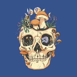 Cottagecore Aesthetic Skulls Mushroom T-Shirt