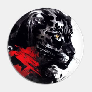 Leopard Panther Wild Nature Free Spirit Art Brush Painting Pin