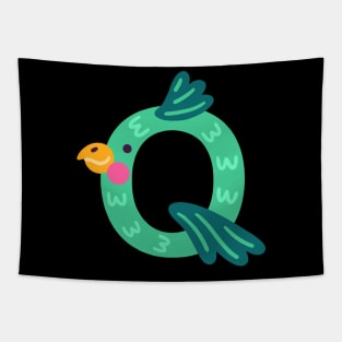 Letter Q animal alphabet back to school Tapestry