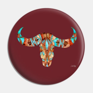 Water Buffalo Skull Pin