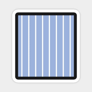 Narrow sky blue and white stripes 2 Magnet