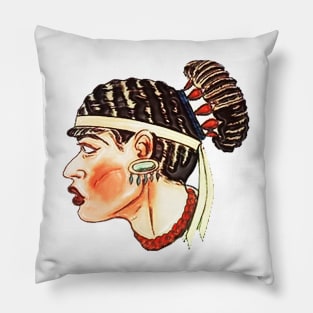 black girl with african hairstyle Pillow