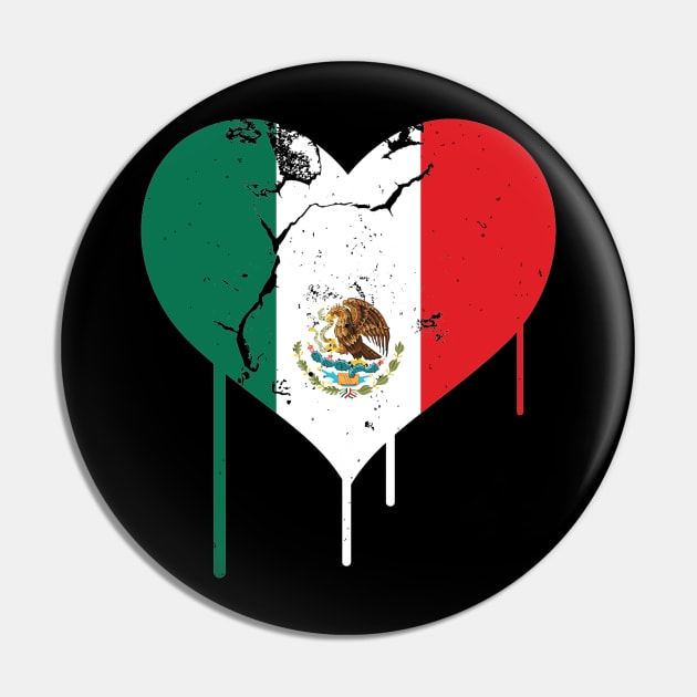 Mexican Pride Heart Flag Love Mexico Proud Immigrant Gift Pin by twizzler3b