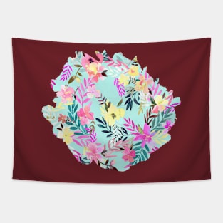 Hibiscus Floral Tropical Blue Tapestry