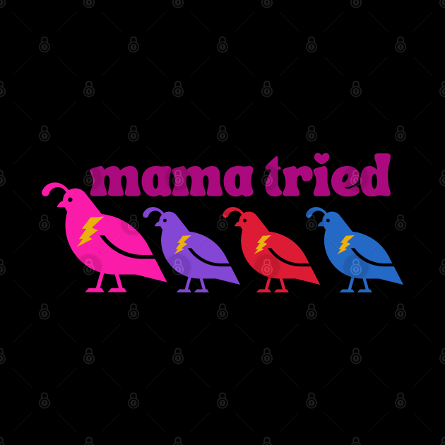 Mama tried (3 chicks) by karenpaytonart