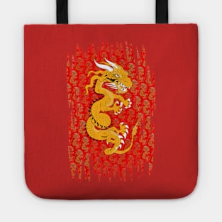 Golden Dragon on Red Tote