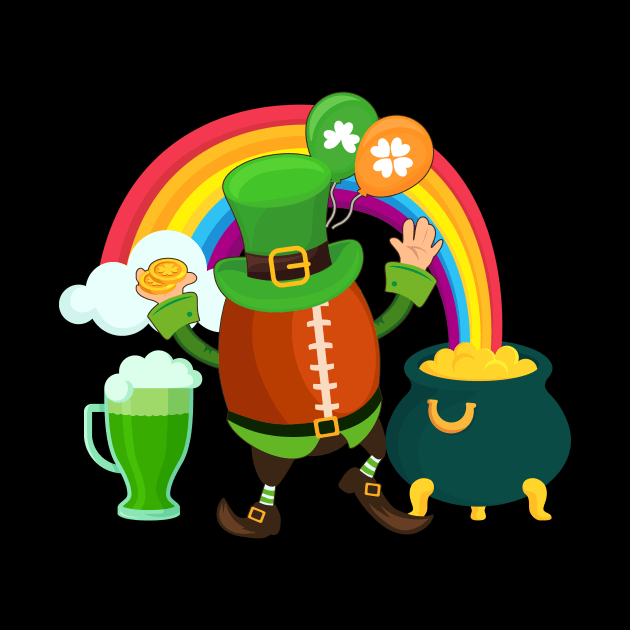 Rainbow Football Gnome St. Patrick's Day by NatalitaJK