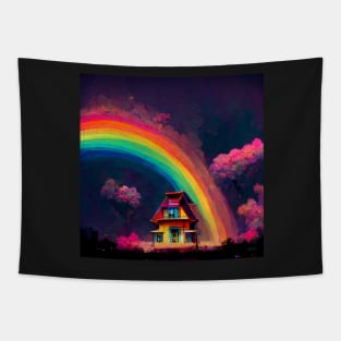 rainbow cottage garden Tapestry