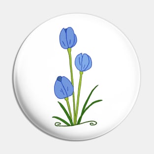 Blaue Blumen Pin