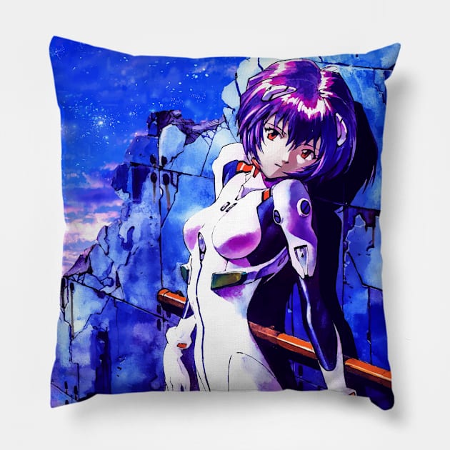 evangelion rei Pillow by syanart