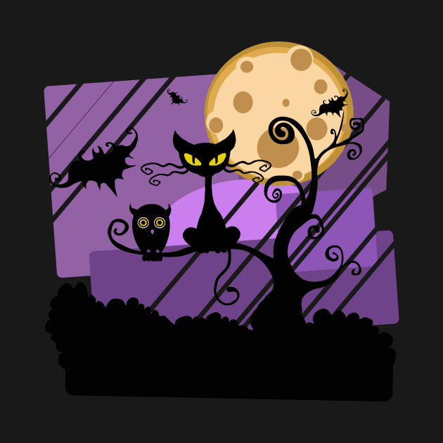 SPOOKY CAT HALLOWEEN NIGHT by ReignGFX