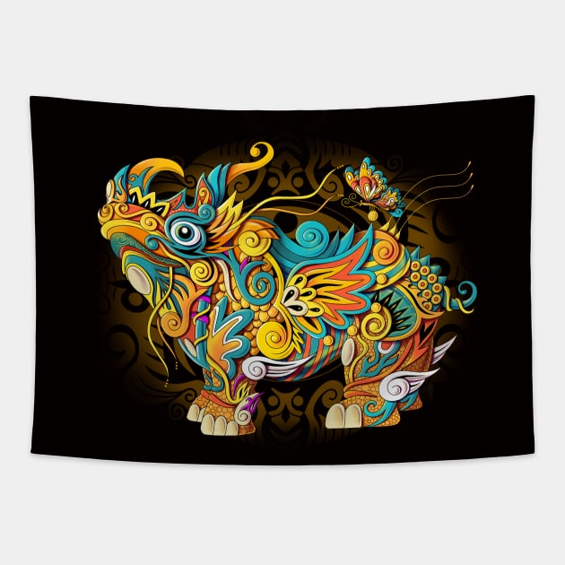 Mystical Rhino Tapestry by chuppy