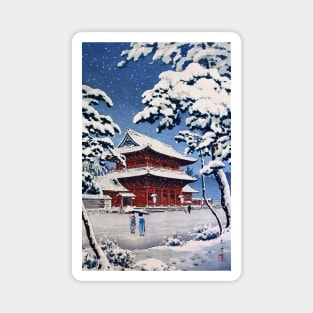 Zojoji Temple in Snow by Tsuchiya Koitsu Magnet