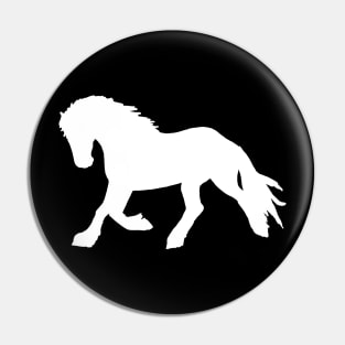 trotting horse white Pin