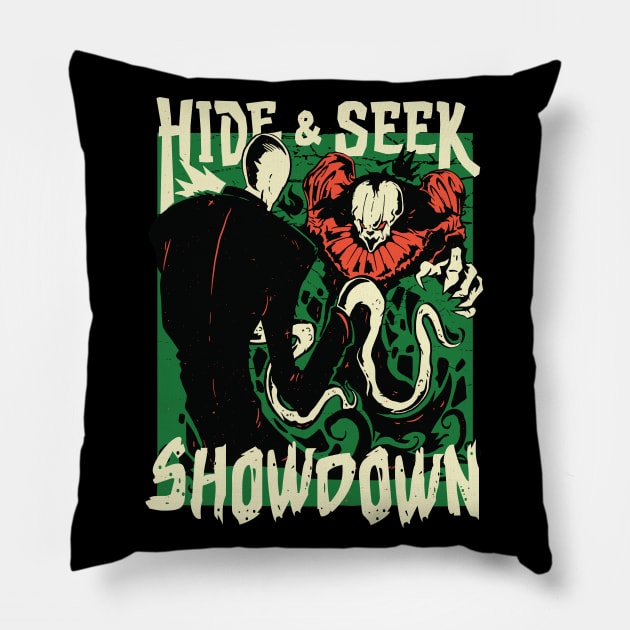 Horror Hide & Seek Showdown Pillow by SLAG_Creative