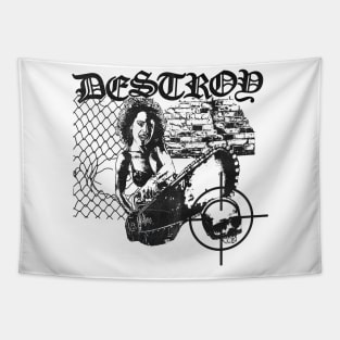 Destroy - Hardcore Punk Design - White Tapestry