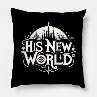 His New World Typography Image. Pillow