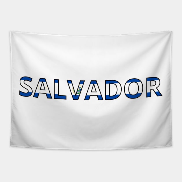 Drapeau Salvador Tapestry by Pixelforma