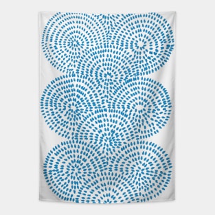 Blue Dotted Mandala Tapestry