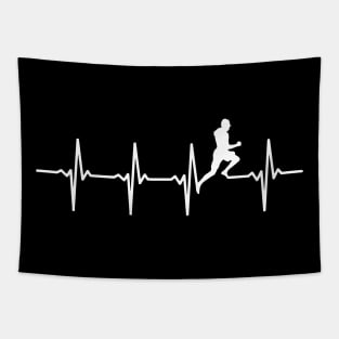 Mens Runners Heartbeat Gift For Male Joggers Gift Idea Tapestry