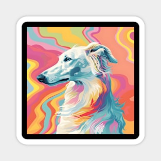 Borzoi in 70's Magnet