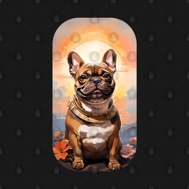 Brown Sunset Flowers French Bulldog by CandyApparel