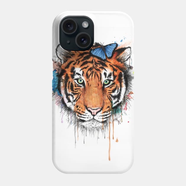 Tiger & Butterfly Phone Case by EduardoLimon