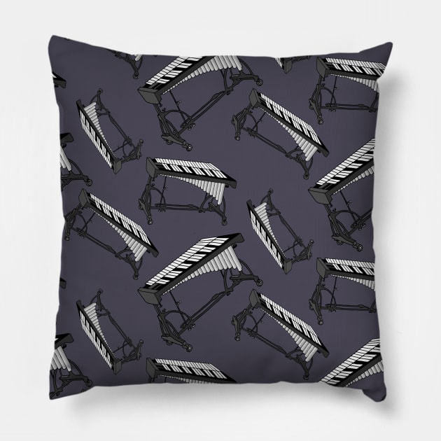 Vibraphone Player in the Music Rhythm Musician Practice Vibraphonist Pattern Pillow by Mochabonk