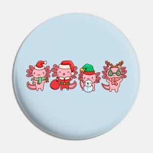 Axolotl celebrating Christmas Pin