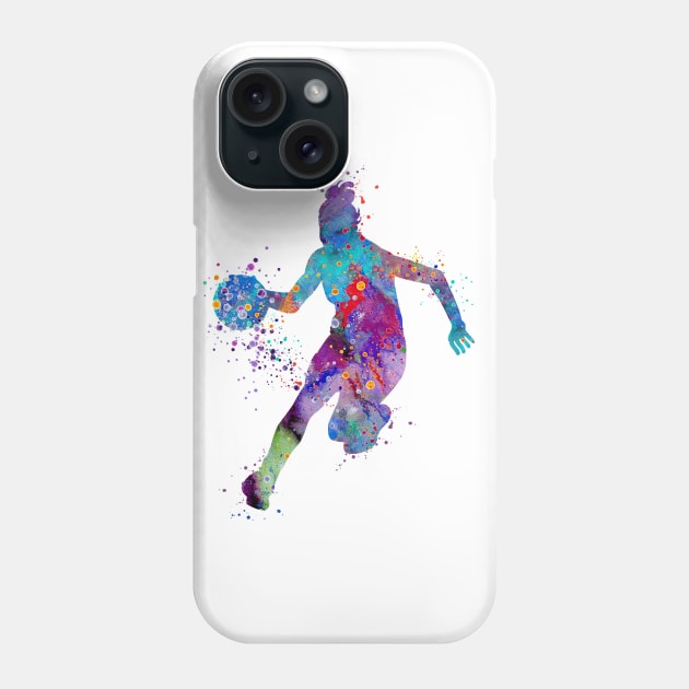 Girl Basketball Watercolor Painting Art Print Gifts Phone Case by LotusGifts