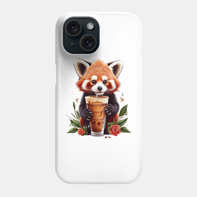 Iced Coffee and Red Panda Phone Case by likbatonboot