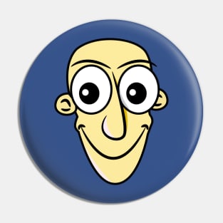 Grinning Funny Face Cartoon Emoji Pin