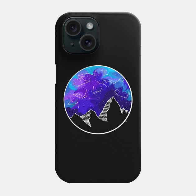 Galaxy above mountain tops Phone Case by HighFives555