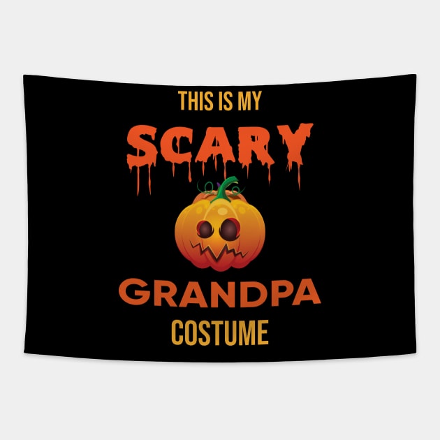 This Is My Scary Orange Pumpkin Halloween GrandPa Custome Tapestry by Productcy