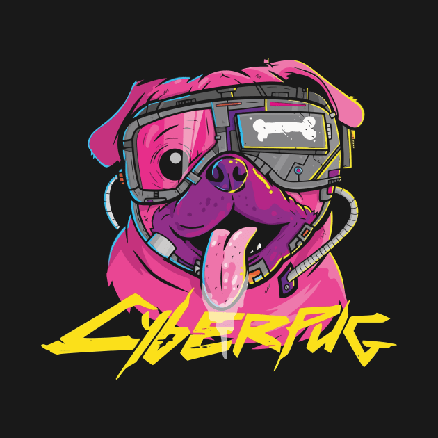 Tech Pug: Modern and Futuristic Cyber Pug by DogsandCats