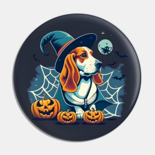 Basset Hound Pumpkin Pin