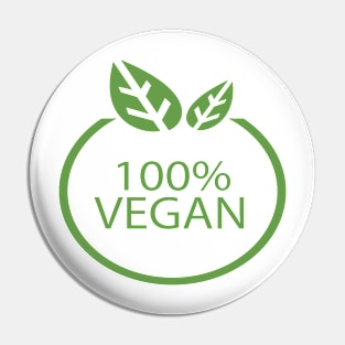 100% Vegan Pin