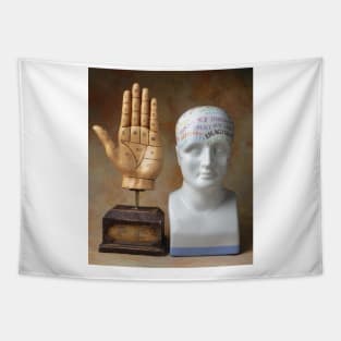 Phrenology Head And Rascette Hand Tapestry