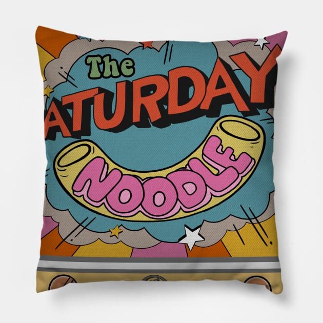 The Saturday Noodle Pillow by thewestwingstudioart