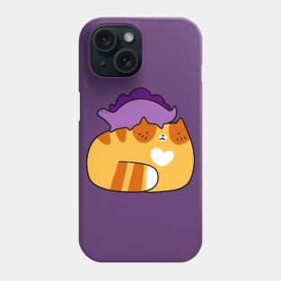 Stegosaurus and Orange Tabby Cat Phone Case