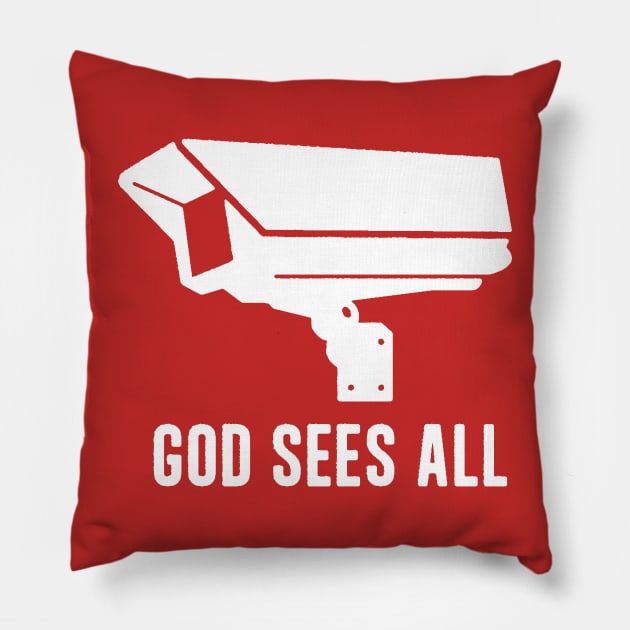 God sees all Pillow by RussellTateDotCom