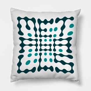 Warped Metaballs Typography (Teal) Pillow